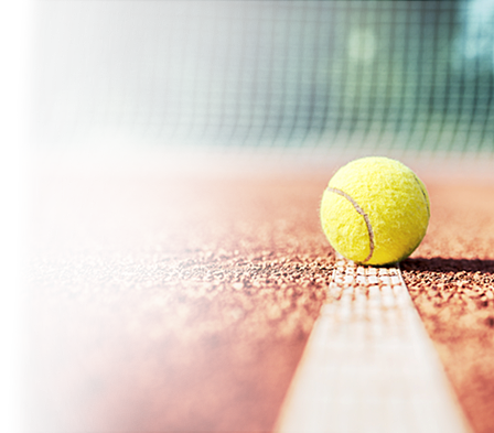 Tennis ball on tennis court